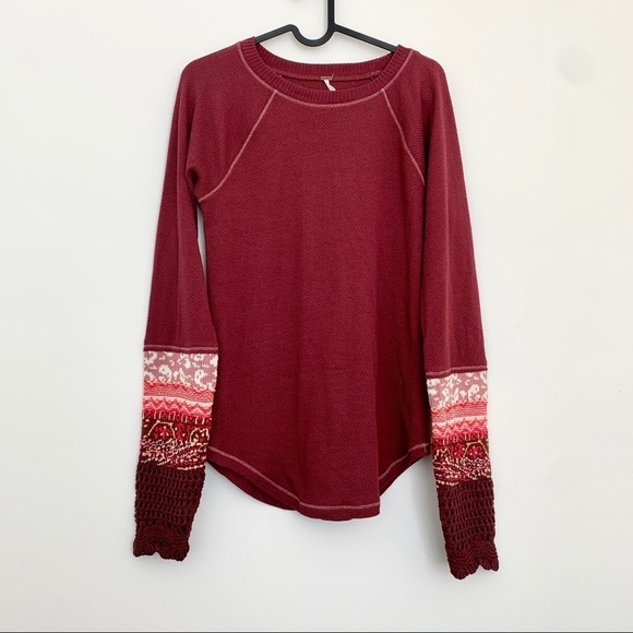 Free People in the Mix Thermal Top Rio Vino NWT - Picture 7 of 9